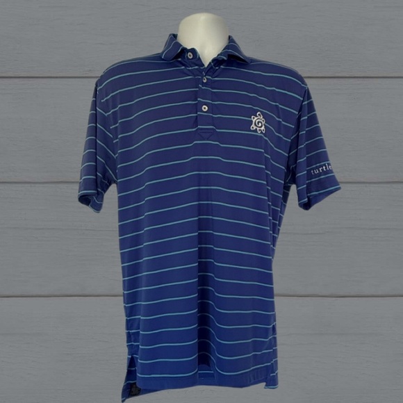 Turtleson Men’s Polo Shirt Bundle Size Small | Navy & Striped | Golf Performance - Picture 4 of 10